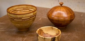 wooden dishes made by residents