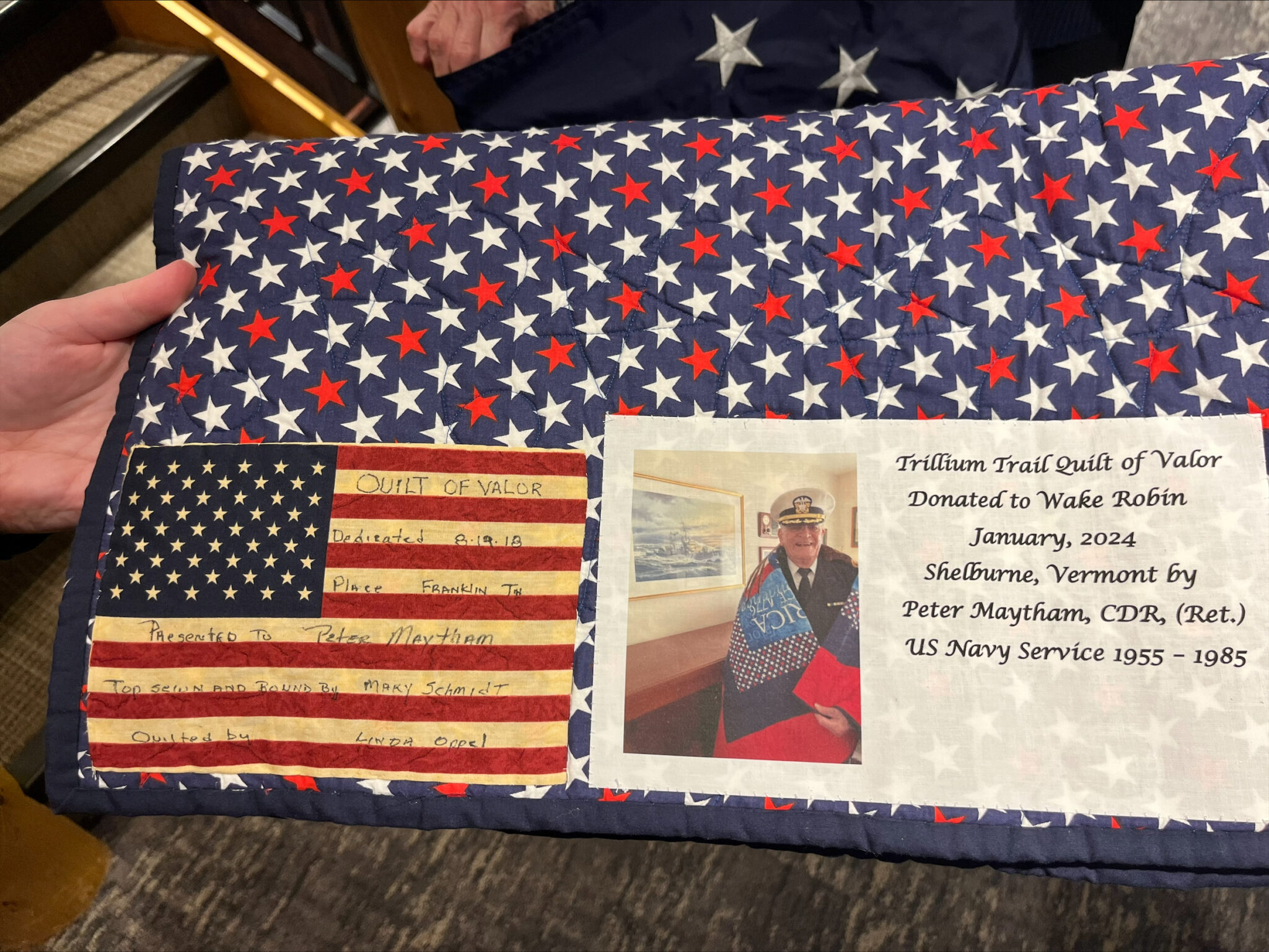 Quilt of Valor Donated to Wake Robin - Wake Robin